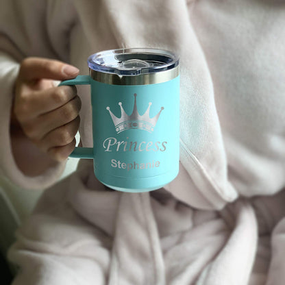 15oz Vacuum Insulated Coffee Mug, Golfer Putting, Personalized Engraving Included