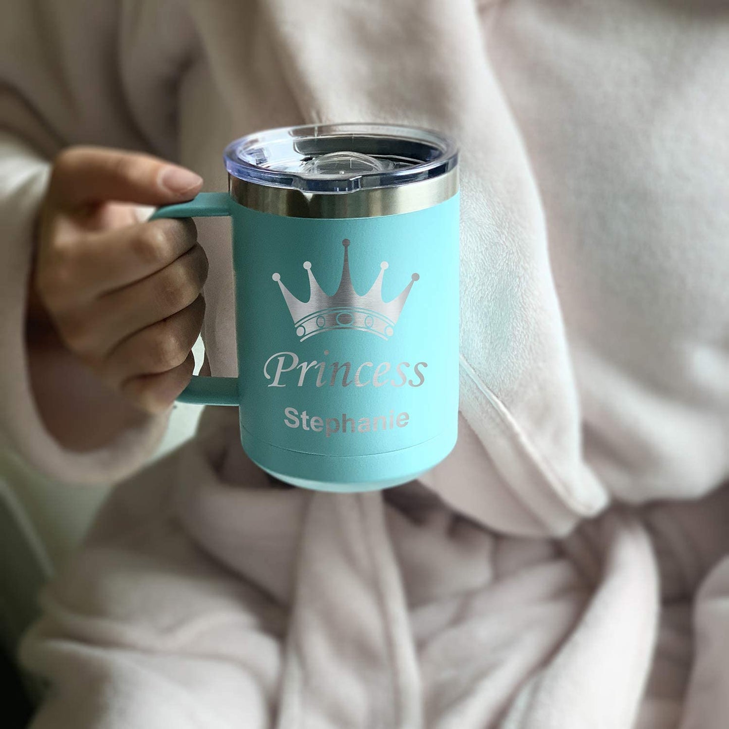 15oz Vacuum Insulated Coffee Mug, Trout Fish, Personalized Engraving Included