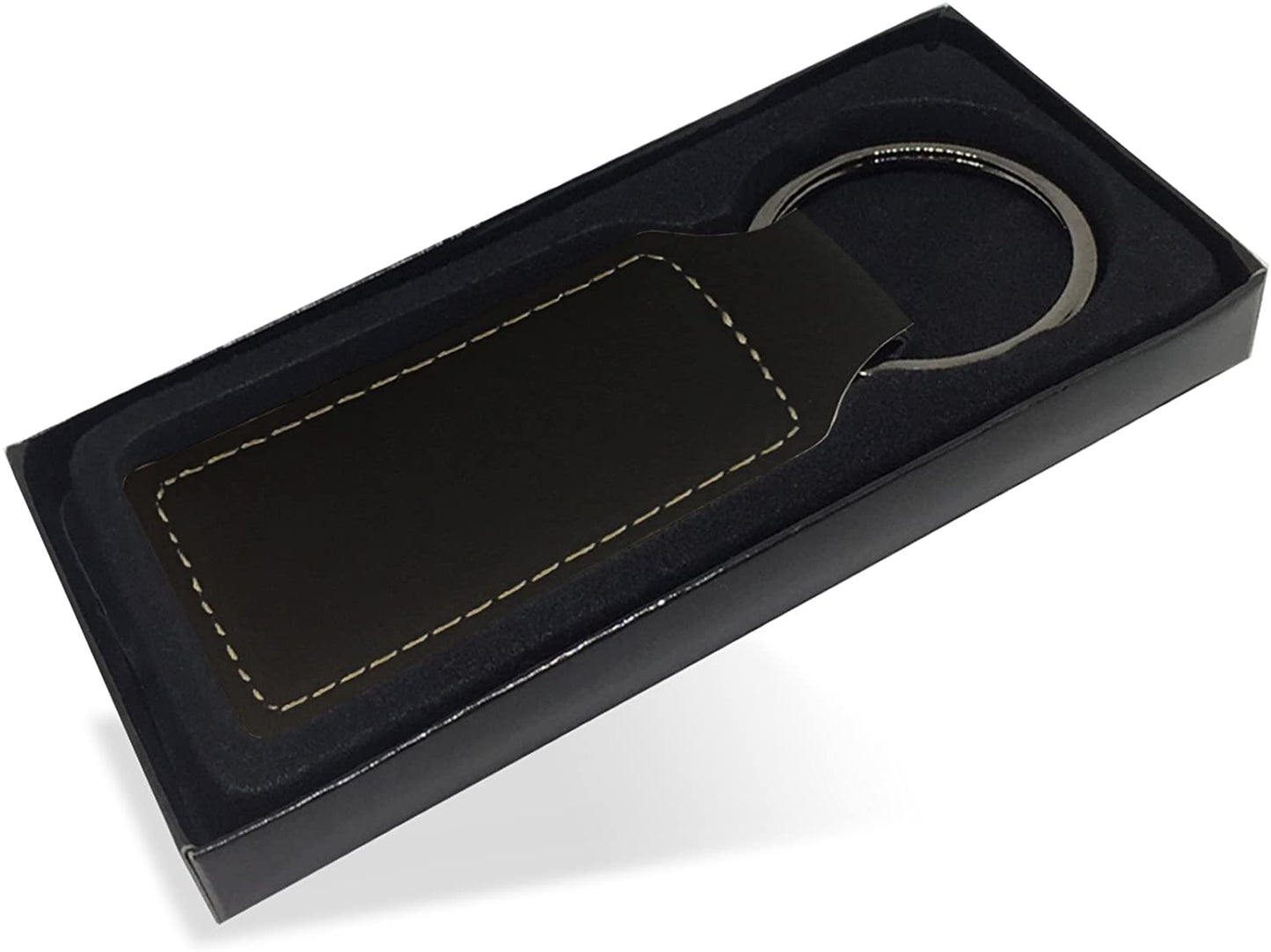 Faux Leather Rectangle Keychain, Accounting, Personalized Engraving Included