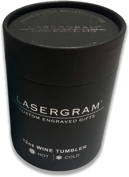 LaserGram Double Wall Stainless Steel Wine Glass, Diva, Personalized Engraving Included