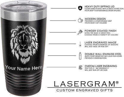 20oz Vacuum Insulated Tumbler Mug, Fleur de Lis, Personalized Engraving Included