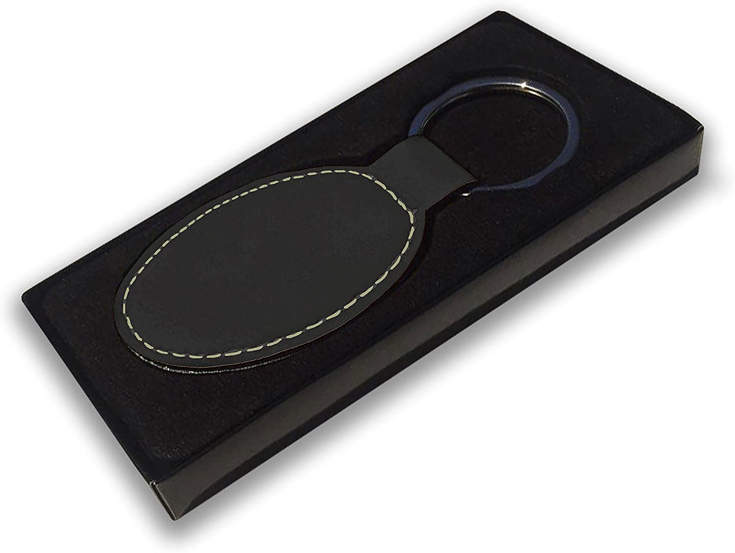 Faux Leather Oval Keychain, PA-C Certified Physician Assistant, Personalized Engraving Included