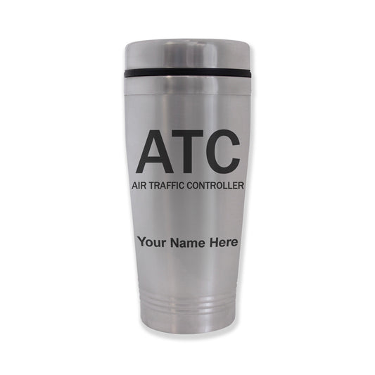 Commuter Travel Mug, ATC Air Traffic Controller, Personalized Engraving Included