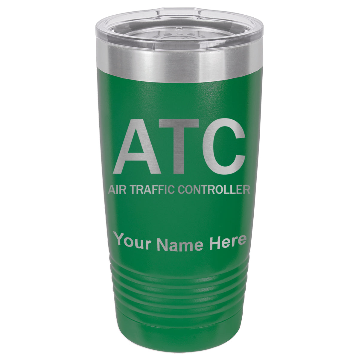 20oz Vacuum Insulated Tumbler Mug, ATC Air Traffic Controller, Personalized Engraving Included