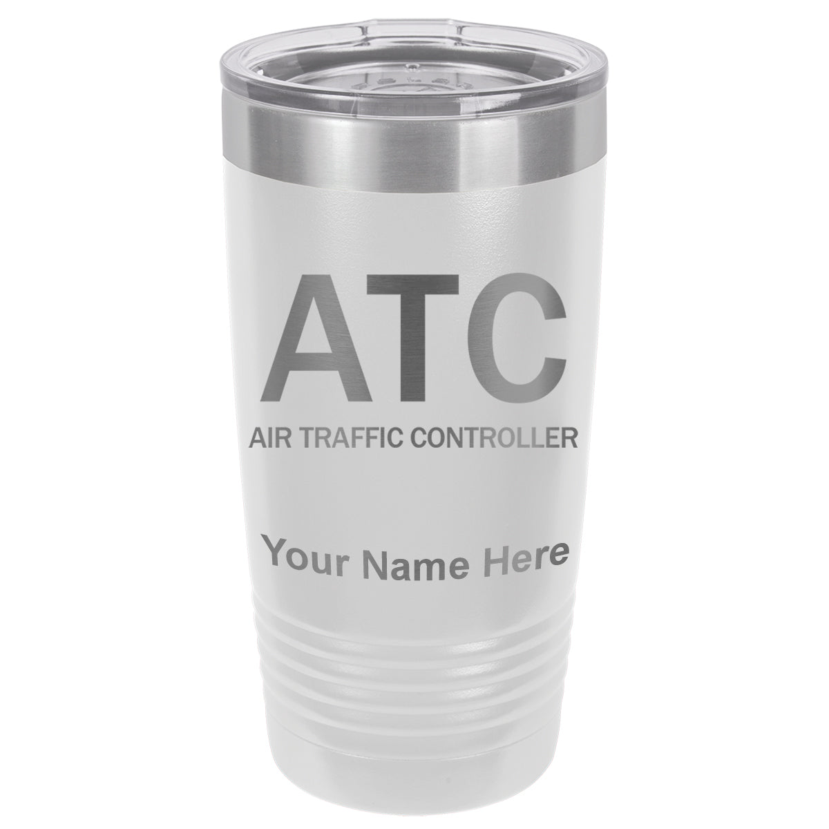 20oz Vacuum Insulated Tumbler Mug, ATC Air Traffic Controller, Personalized Engraving Included