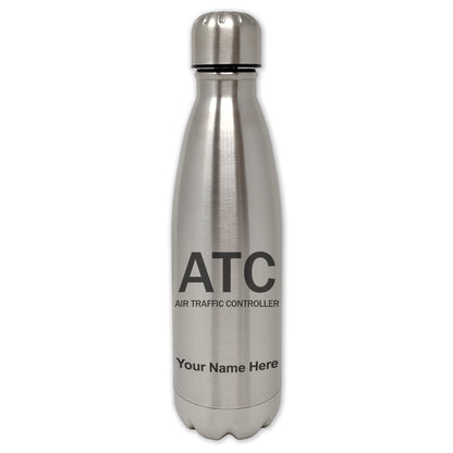 LaserGram Single Wall Water Bottle, ATC Air Traffic Controller, Personalized Engraving Included
