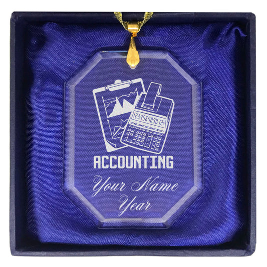 LaserGram Christmas Ornament, Accounting,  Personalized Engraving Included (Rectangle Shape)