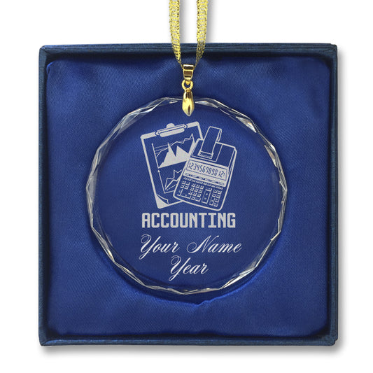 LaserGram Christmas Ornament, Accounting,  Personalized Engraving Included (Round Shape)