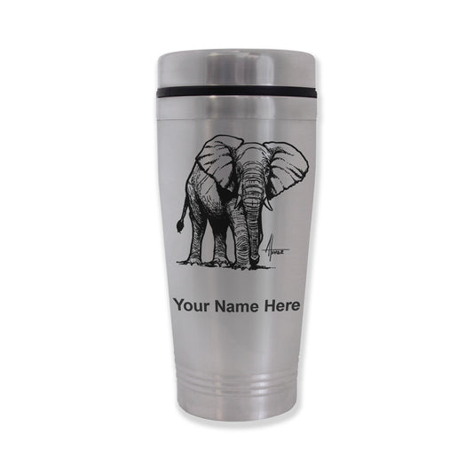 Commuter Travel Mug, African Elephant, Personalized Engraving Included