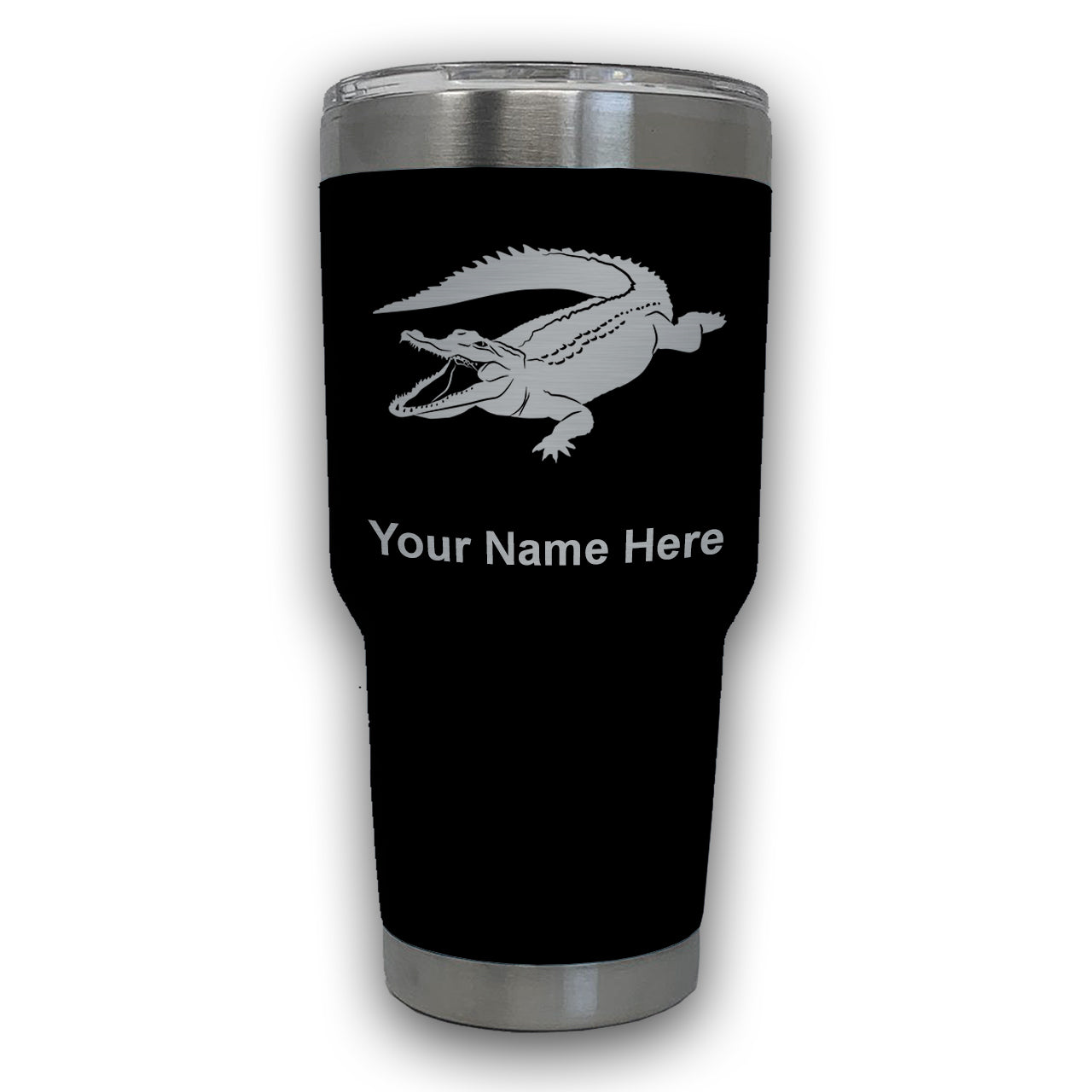 LaserGram 30oz Tumbler Mug, Alligator, Personalized Engraving Included