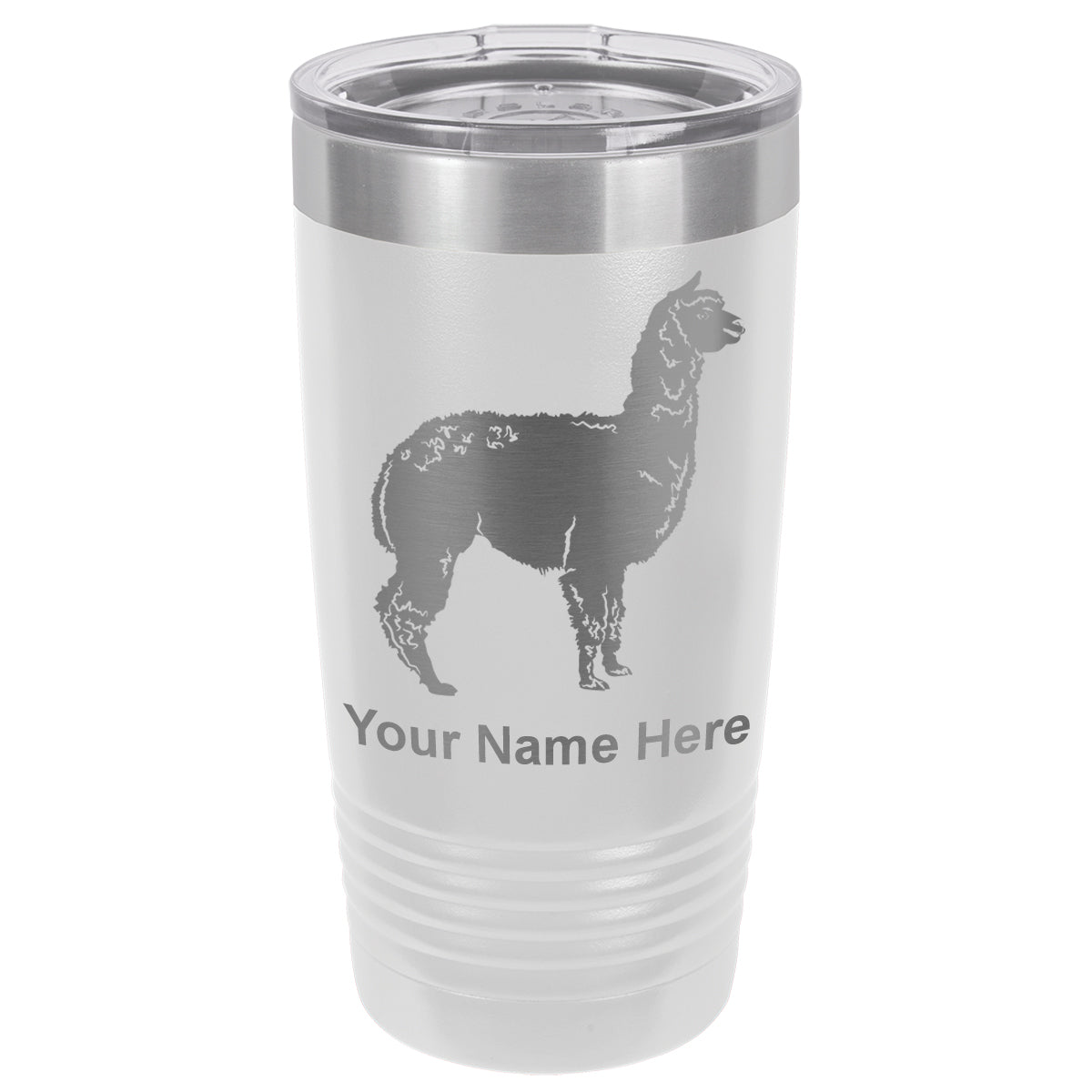 20oz Vacuum Insulated Tumbler Mug, Alpaca, Personalized Engraving Included