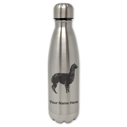 LaserGram Single Wall Water Bottle, Alpaca, Personalized Engraving Included