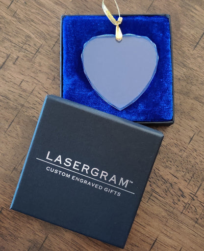 LaserGram Christmas Ornament, Biohazard Symbol, Personalized Engraving Included (Heart Shape)
