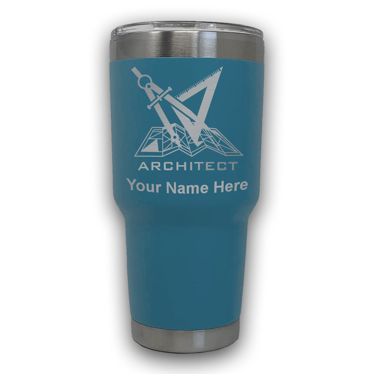 LaserGram 30oz Tumbler Mug, Architect Symbol, Personalized Engraving Included