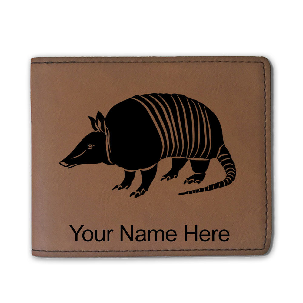 Faux Leather Bi-Fold Wallet, Armadillo, Personalized Engraving Included