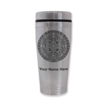 Commuter Travel Mug, Aztec Calendar, Personalized Engraving Included
