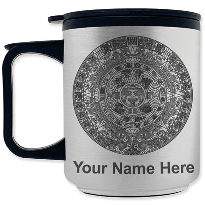 Coffee Travel Mug, Aztec Calendar, Personalized Engraving Included