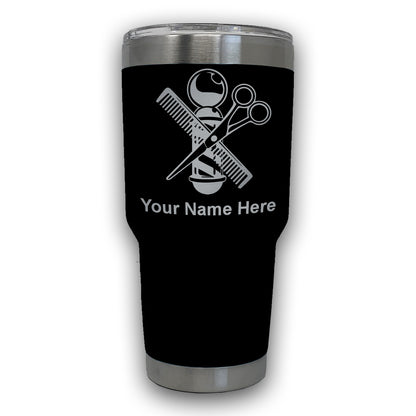 LaserGram 30oz Tumbler Mug, Barber Shop Pole, Personalized Engraving Included