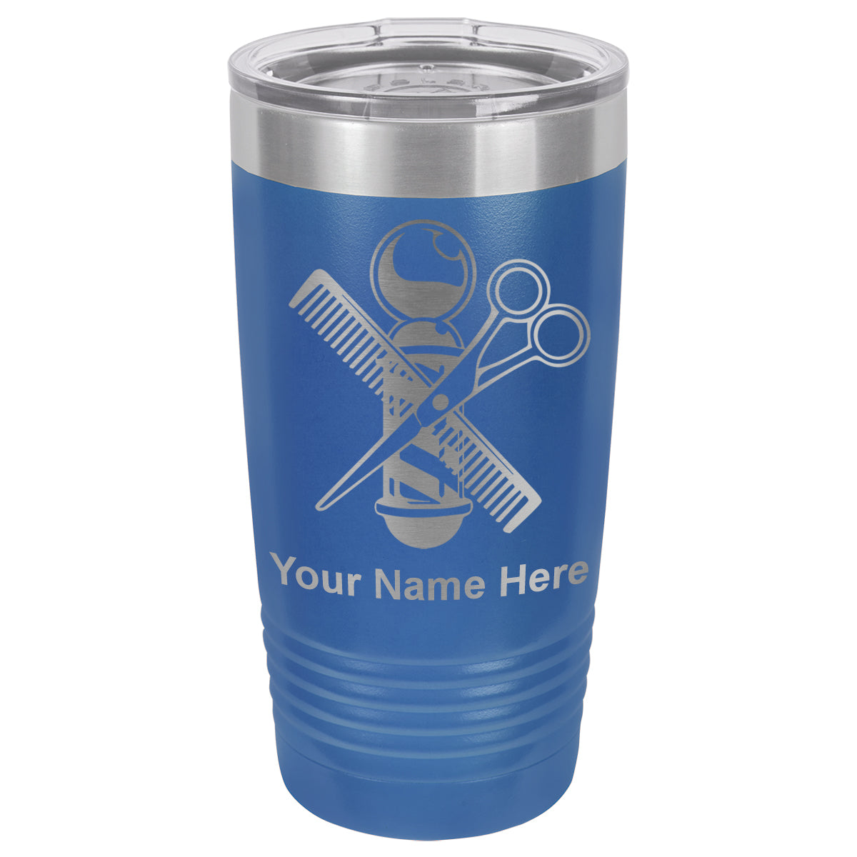 20oz Vacuum Insulated Tumbler Mug, Barber Shop Pole, Personalized Engraving Included
