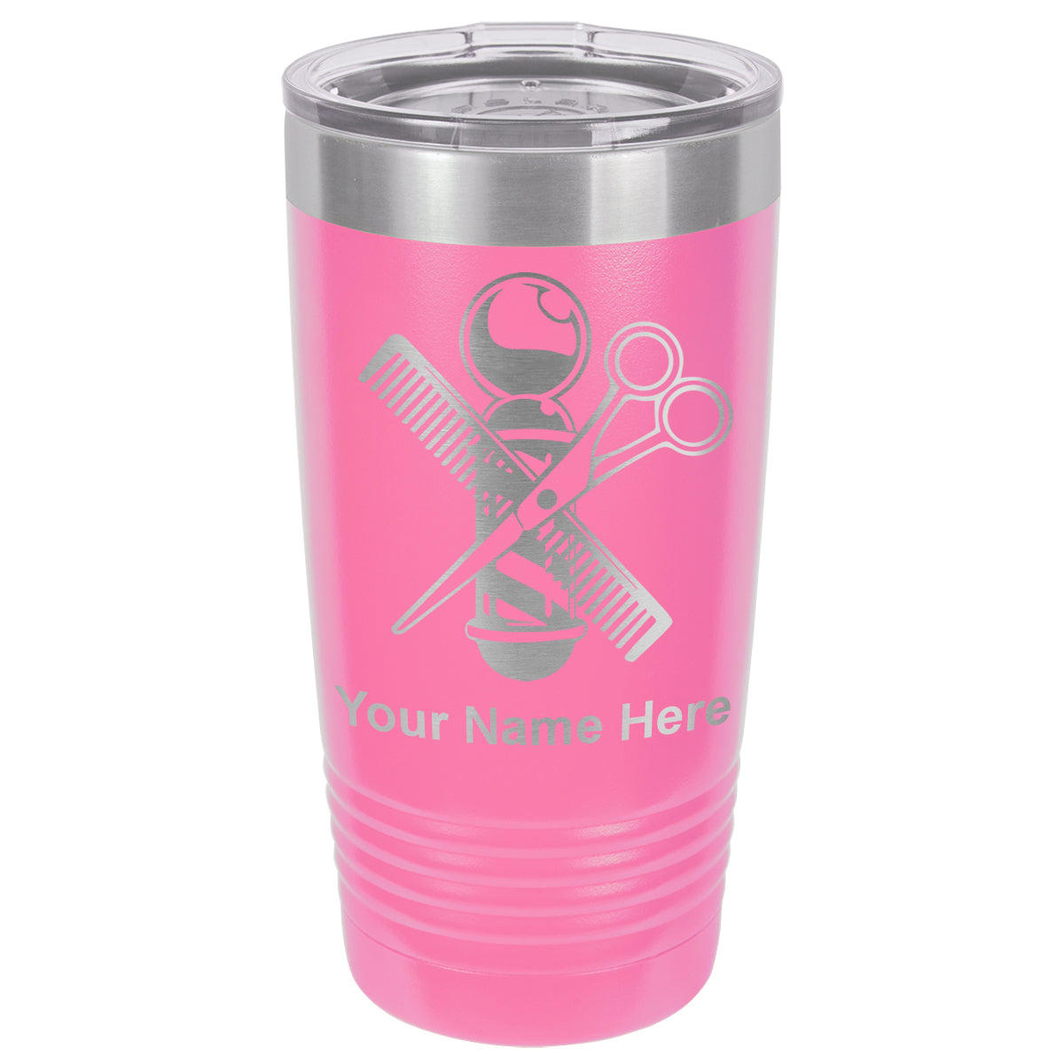 20oz Vacuum Insulated Tumbler Mug, Barber Shop Pole, Personalized Engraving Included