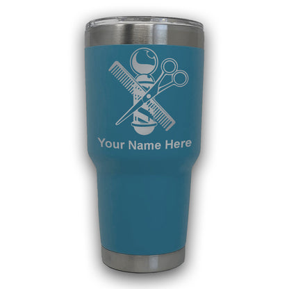 LaserGram 30oz Tumbler Mug, Barber Shop Pole, Personalized Engraving Included