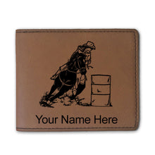Load image into Gallery viewer, Faux Leather Bi-Fold Wallet, Barrel Racer, Personalized Engraving Included
