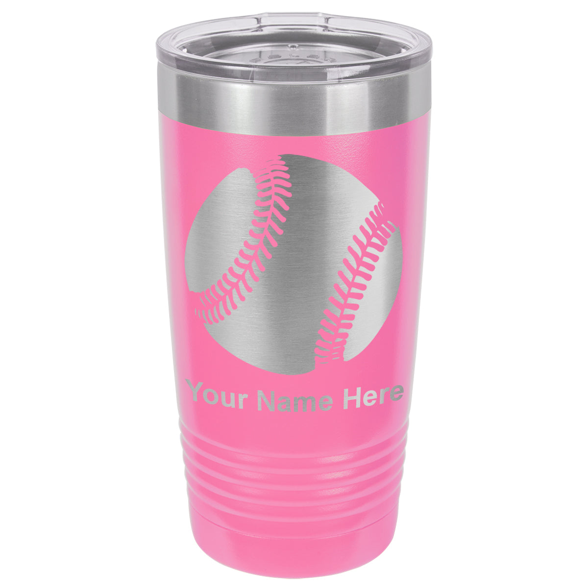 20oz Vacuum Insulated Tumbler Mug, Baseball Ball, Personalized Engraving Included