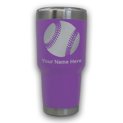 LaserGram 30oz Tumbler Mug, Baseball Ball, Personalized Engraving Included