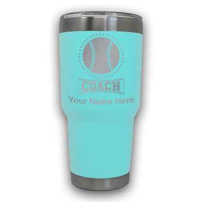 LaserGram 30oz Tumbler Mug, Baseball Coach, Personalized Engraving Included