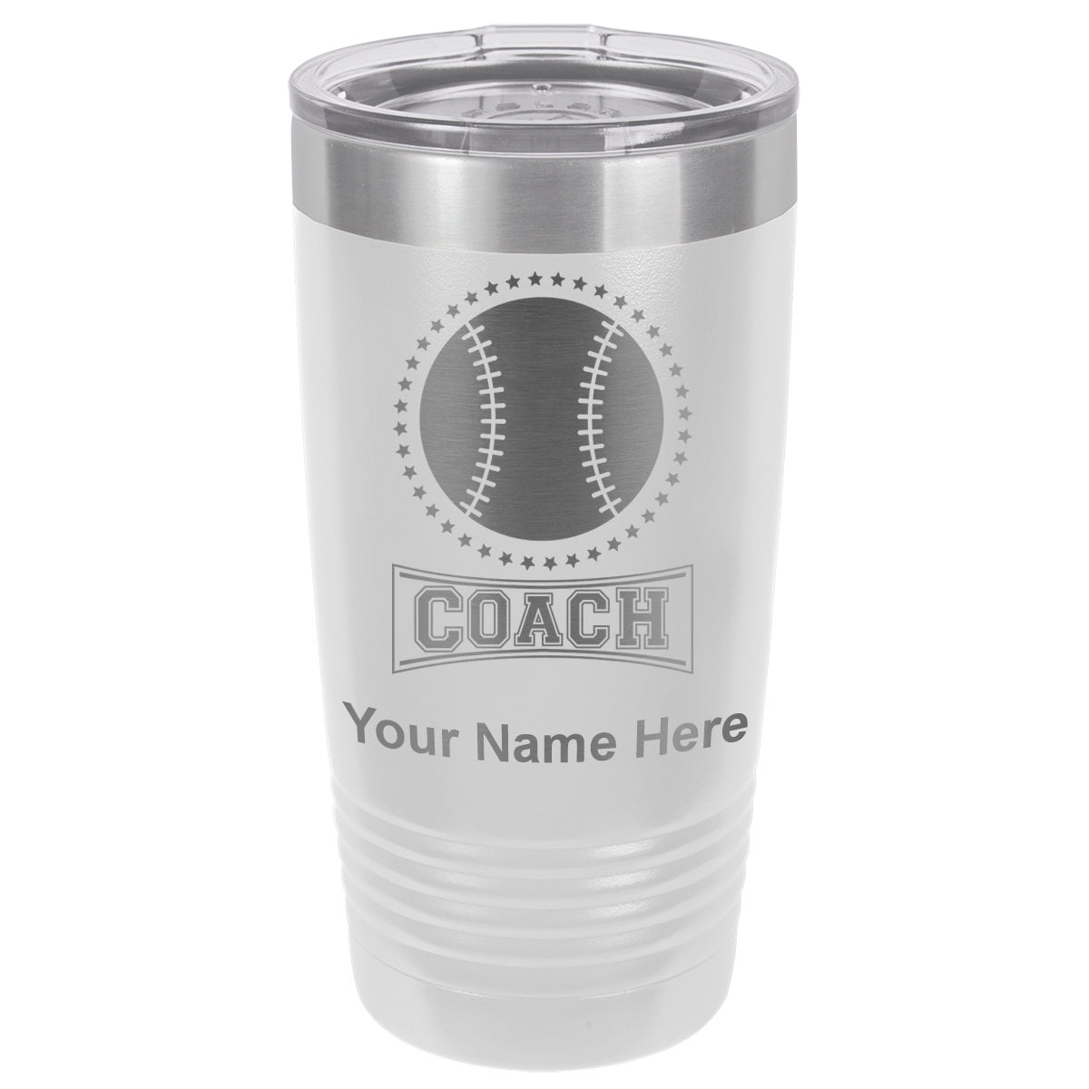 20oz Vacuum Insulated Tumbler Mug, Baseball Coach, Personalized Engraving Included