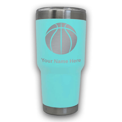 LaserGram 30oz Tumbler Mug, Basketball Ball, Personalized Engraving Included