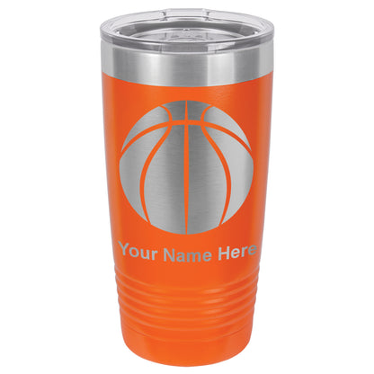 20oz Vacuum Insulated Tumbler Mug, Basketball Ball, Personalized Engraving Included