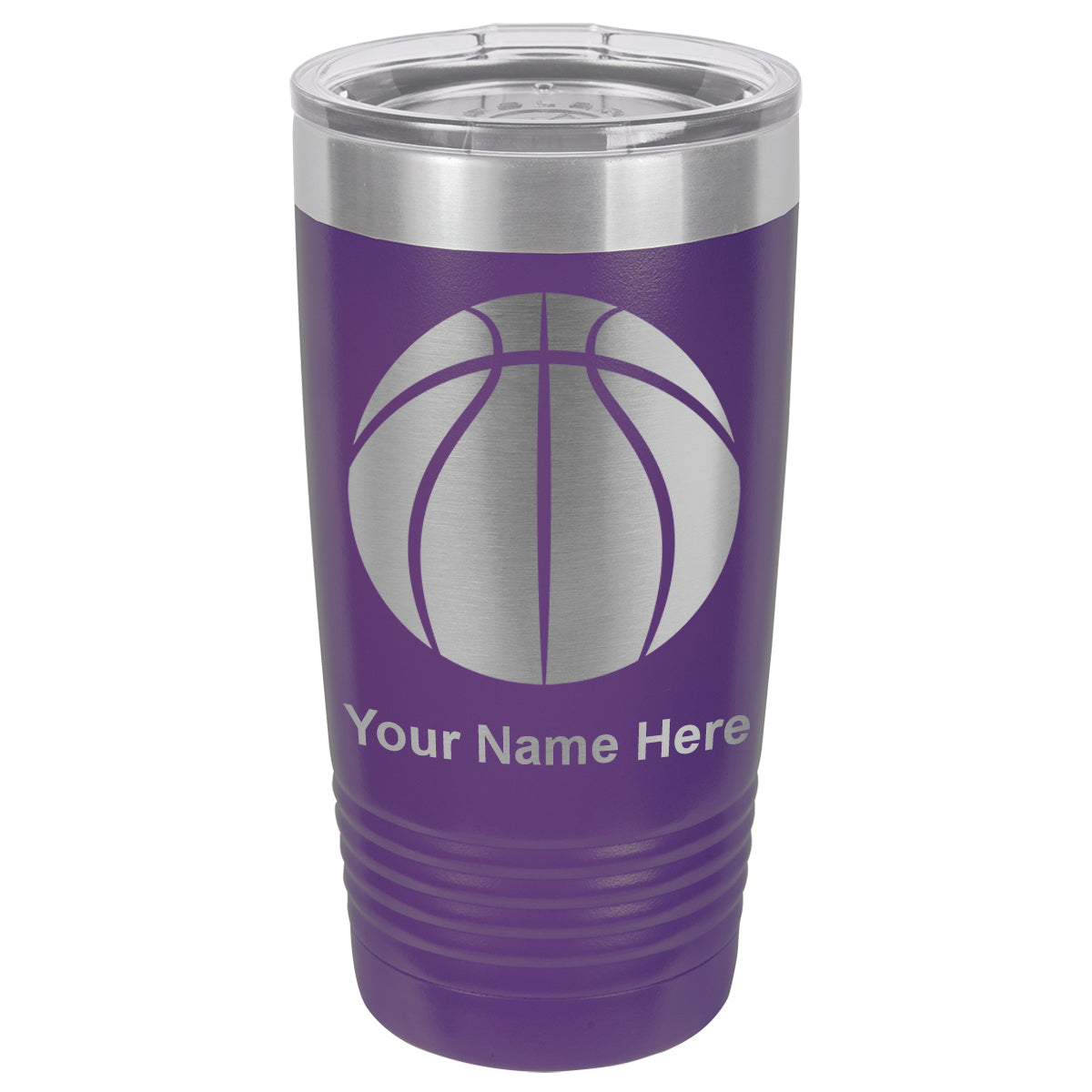 20oz Vacuum Insulated Tumbler Mug, Basketball Ball, Personalized Engraving Included