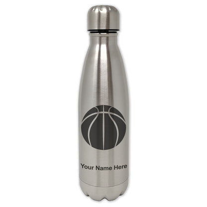 LaserGram Single Wall Water Bottle, Basketball Ball, Personalized Engraving Included