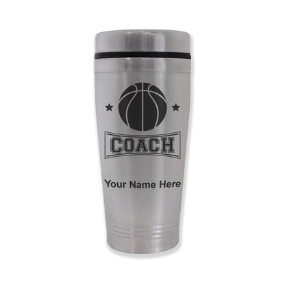 Commuter Travel Mug, Basketball Coach, Personalized Engraving Included