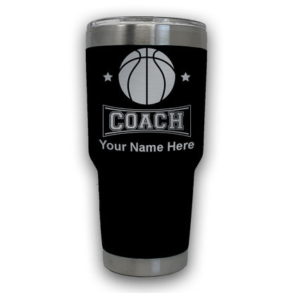 LaserGram 30oz Tumbler Mug, Basketball Coach, Personalized Engraving Included