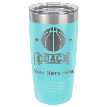 20oz Vacuum Insulated Tumbler Mug, Basketball Coach, Personalized Engraving Included