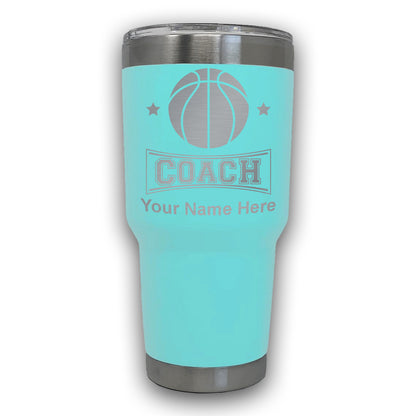 LaserGram 30oz Tumbler Mug, Basketball Coach, Personalized Engraving Included