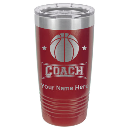 20oz Vacuum Insulated Tumbler Mug, Basketball Coach, Personalized Engraving Included