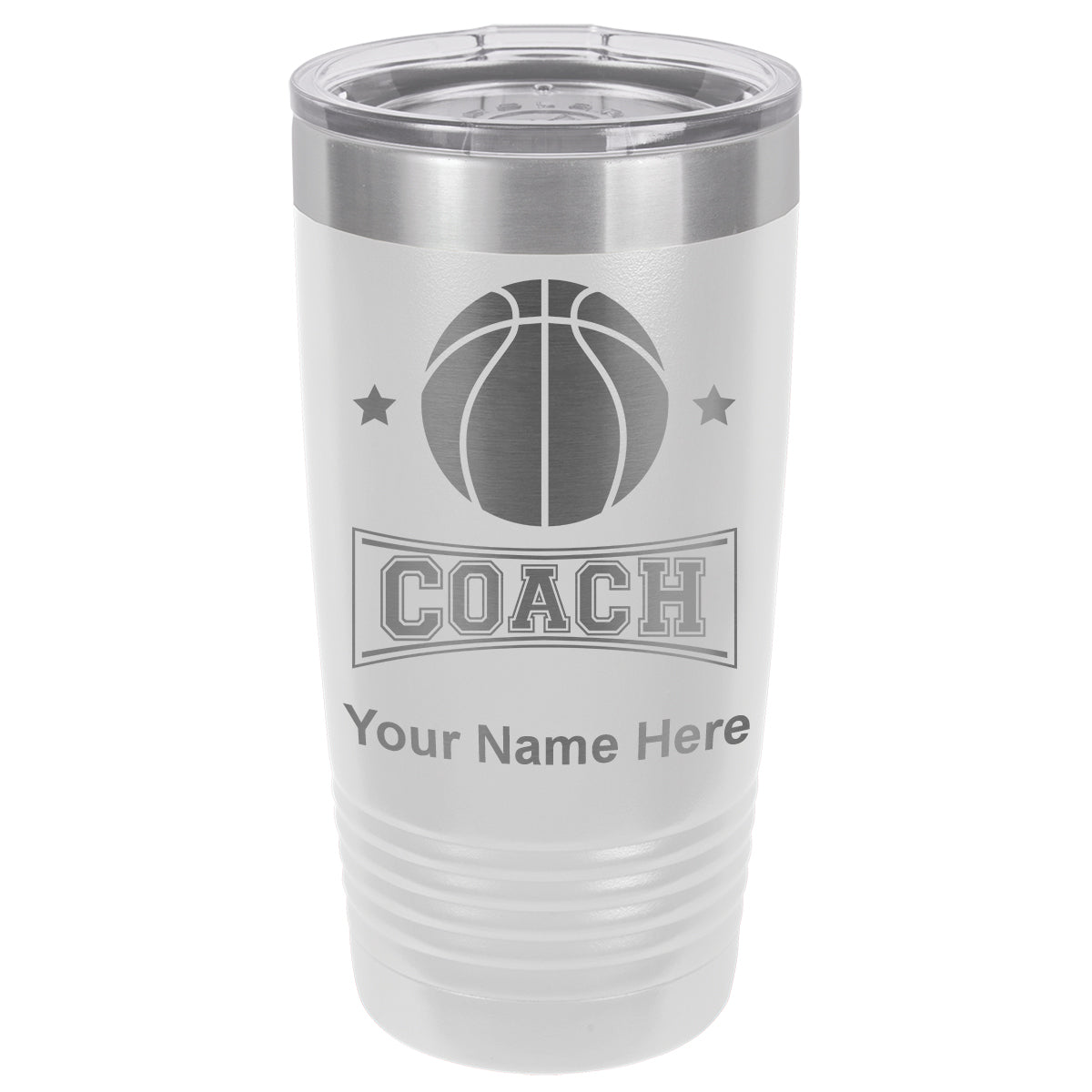 20oz Vacuum Insulated Tumbler Mug, Basketball Coach, Personalized Engraving Included