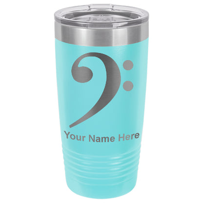 20oz Vacuum Insulated Tumbler Mug, Bass Clef, Personalized Engraving Included