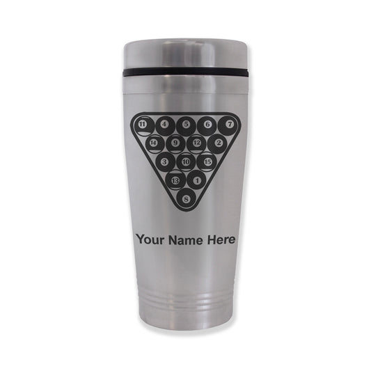 Commuter Travel Mug, Billiard Balls, Personalized Engraving Included