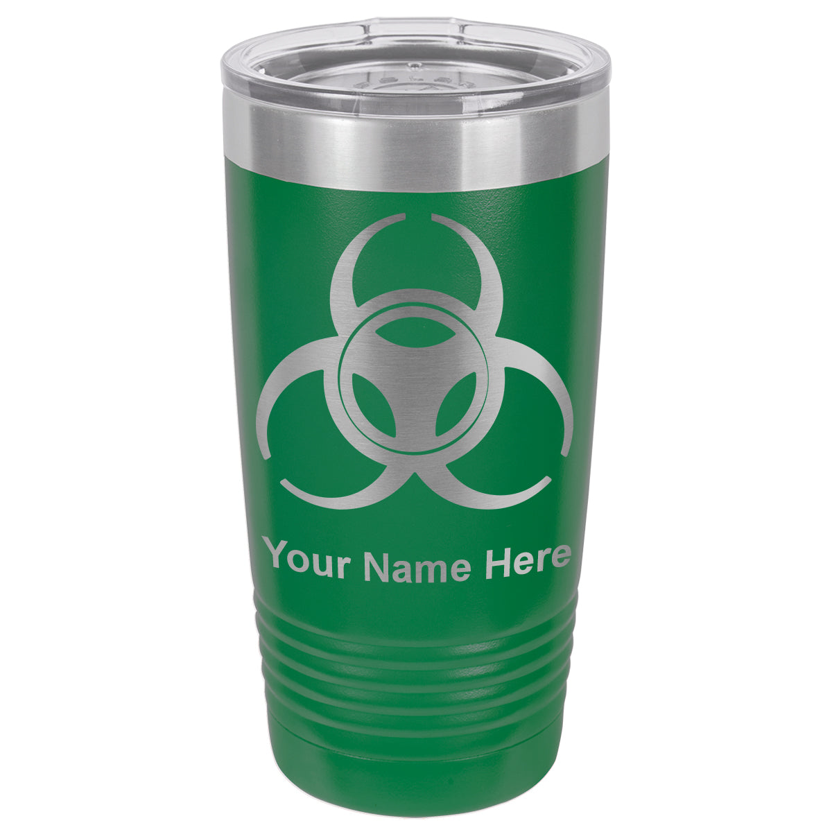 20oz Vacuum Insulated Tumbler Mug, Biohazard Symbol, Personalized Engraving Included