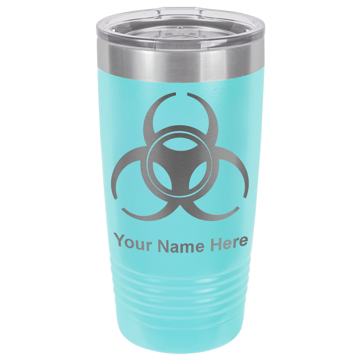 20oz Vacuum Insulated Tumbler Mug, Biohazard Symbol, Personalized Engraving Included