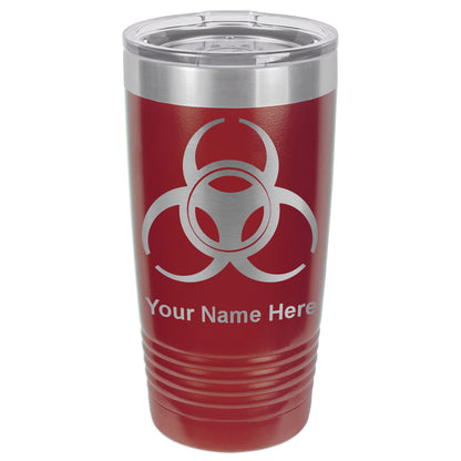 20oz Vacuum Insulated Tumbler Mug, Biohazard Symbol, Personalized Engraving Included