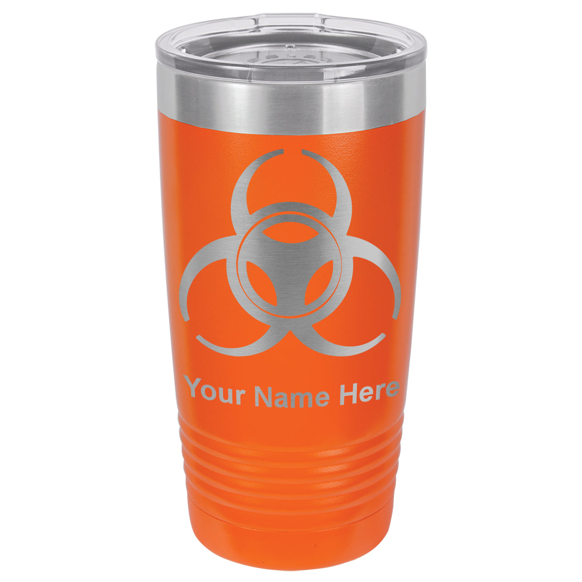 20oz Vacuum Insulated Tumbler Mug, Biohazard Symbol, Personalized Engraving Included