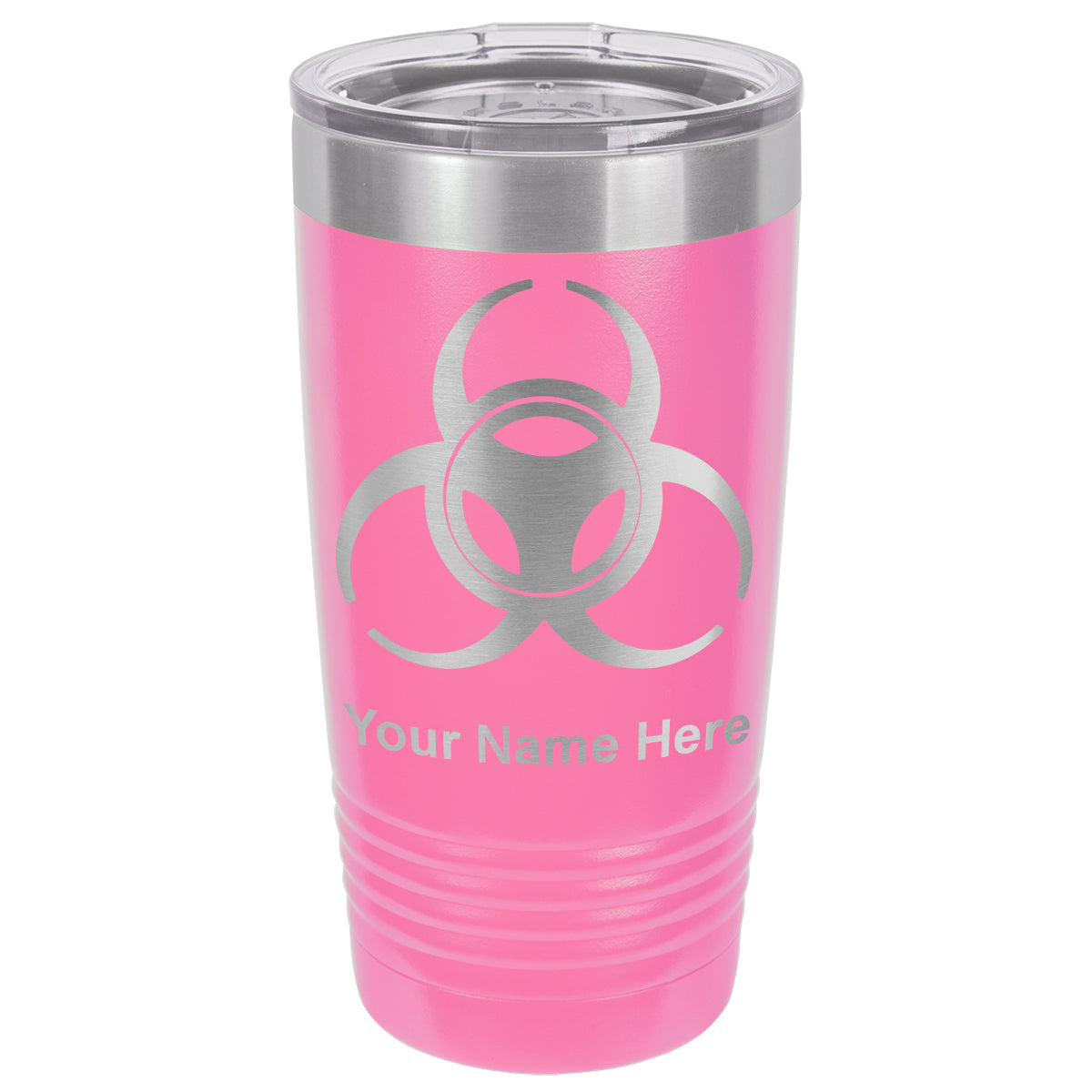 20oz Vacuum Insulated Tumbler Mug, Biohazard Symbol, Personalized Engraving Included