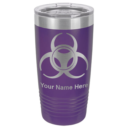 20oz Vacuum Insulated Tumbler Mug, Biohazard Symbol, Personalized Engraving Included