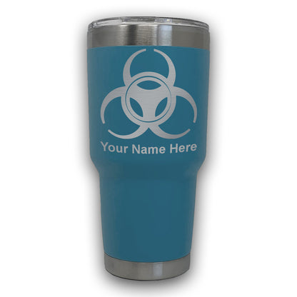 LaserGram 30oz Tumbler Mug, Biohazard Symbol, Personalized Engraving Included