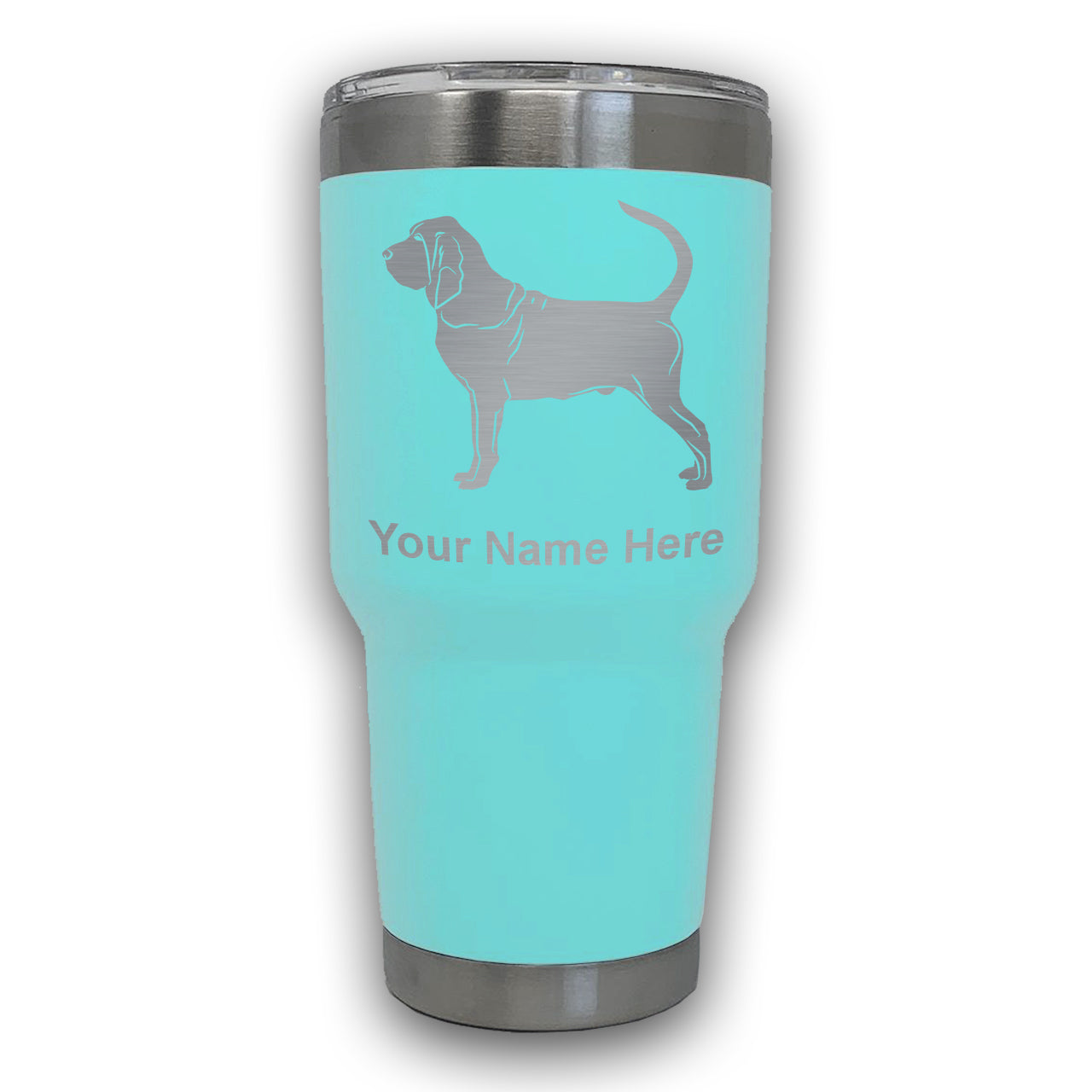 LaserGram 30oz Tumbler Mug, Bloodhound Dog, Personalized Engraving Included